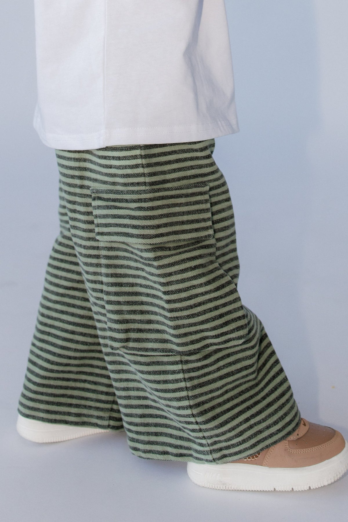 Green Stripe Cargo Pants