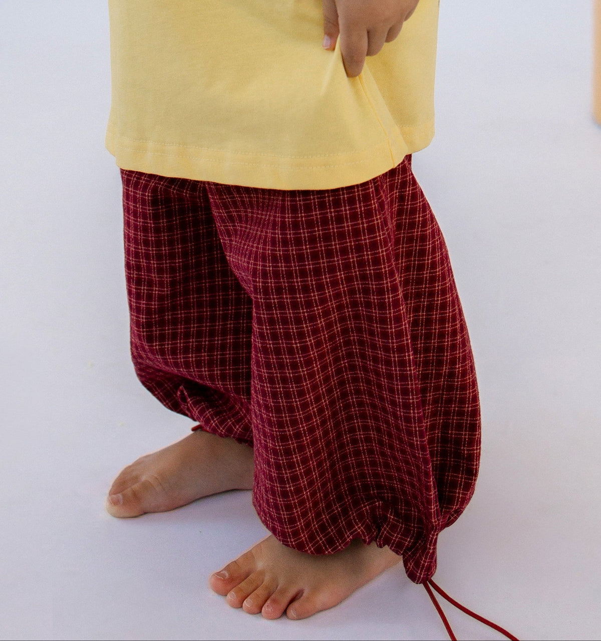 Red Check Balloon Pants